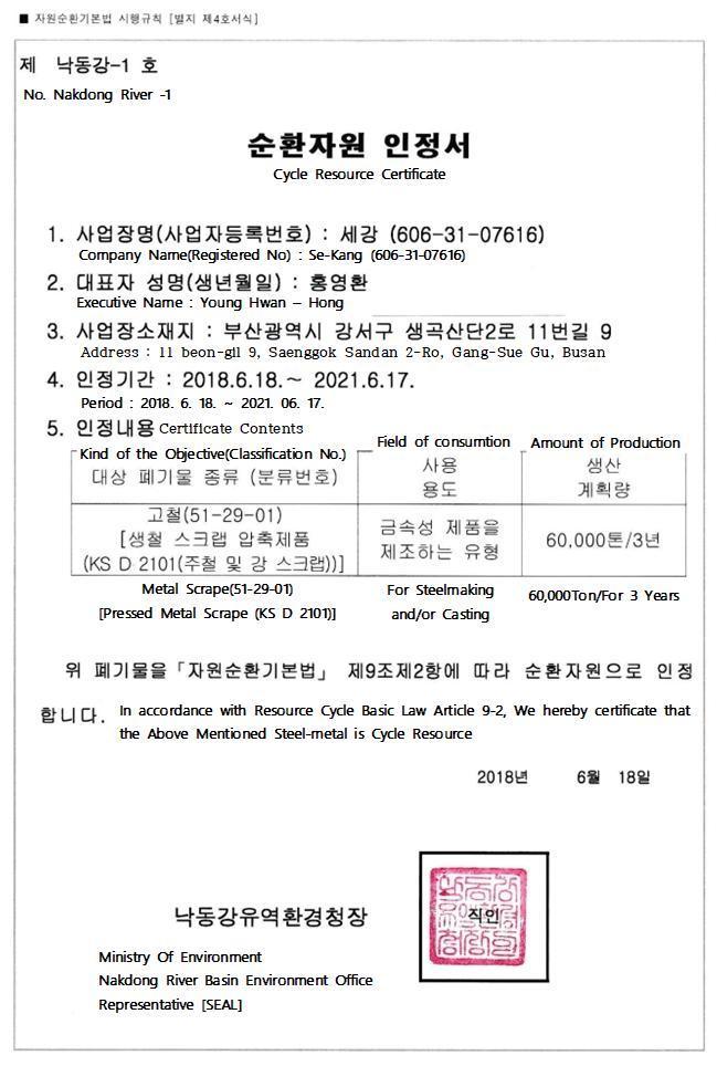 Cycle Resource Certificate